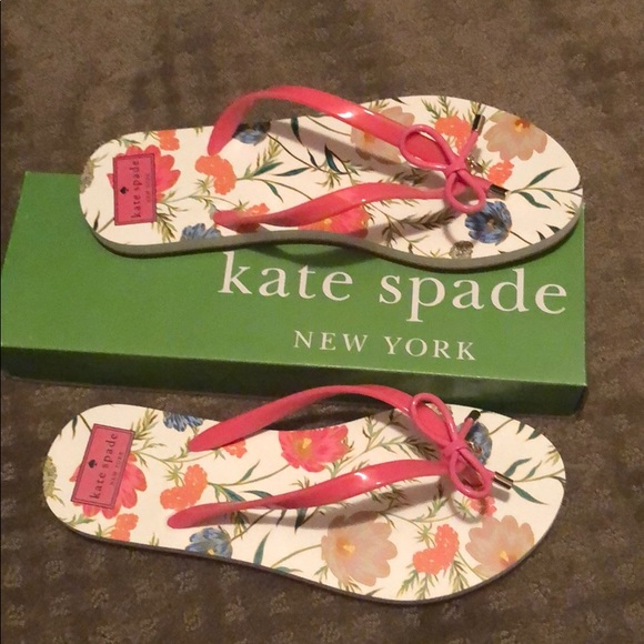 kate spade Shoes - ♠️Brand new Kate spade Pink flip flops  with charm